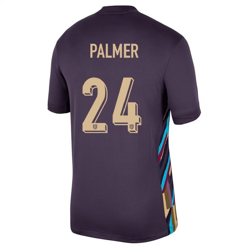 Danxen Barn England Cole Palmer #24 Mørk Rosin Bortetrøye Drakt Trøye 24-26 Skjorter T-Skjorte