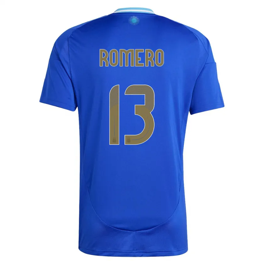 Danxen Barn Argentina Cristian Romero #13 Blå Bortetrøye Drakt Trøye 24-26 Skjorter T-Skjorte
