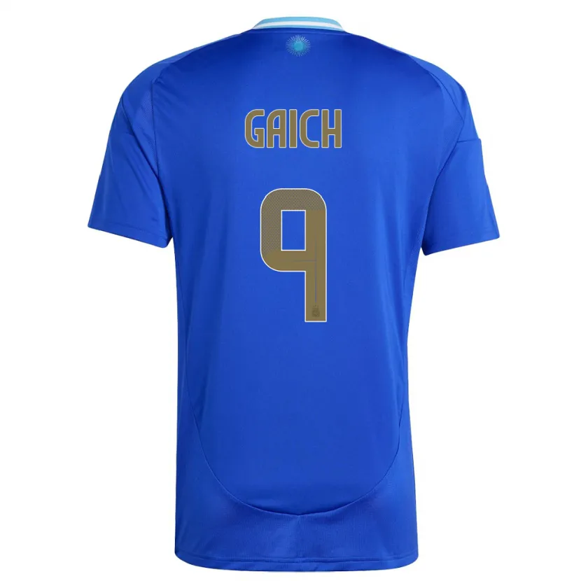 Danxen Barn Argentina Adolfo Gaich #9 Blå Bortetrøye Drakt Trøye 24-26 Skjorter T-Skjorte