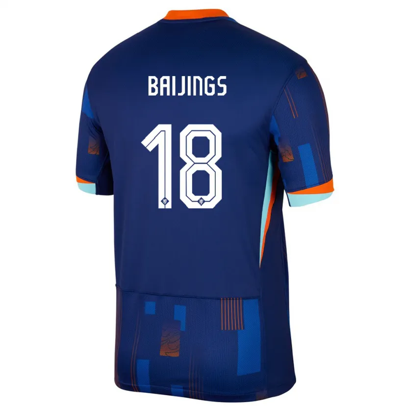 Danxen Barn Nederland Jill Baijings #18 Blå Bortetrøye Drakt Trøye 24-26 Skjorter T-Skjorte