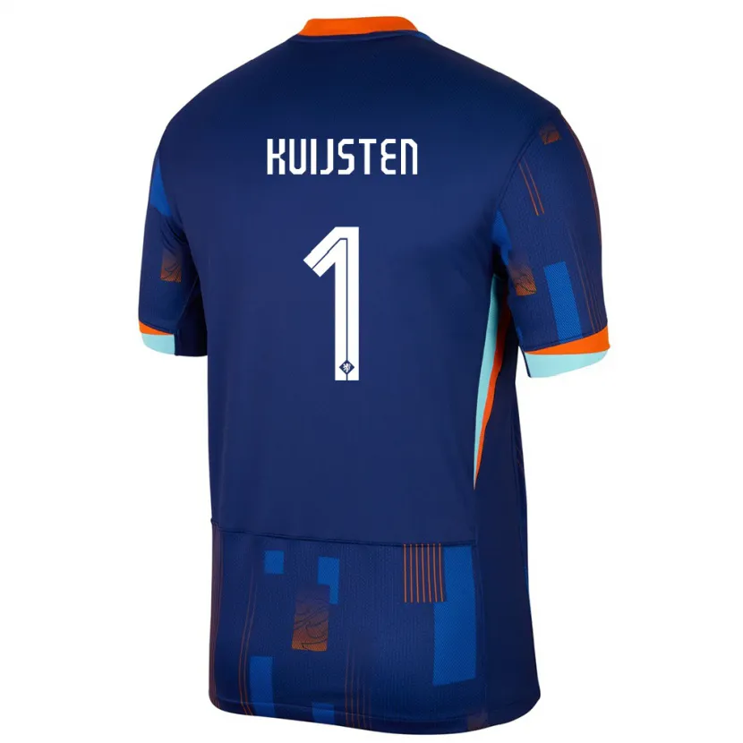 Danxen Barn Nederland Tristan Kuijsten #1 Blå Bortetrøye Drakt Trøye 24-26 Skjorter T-Skjorte