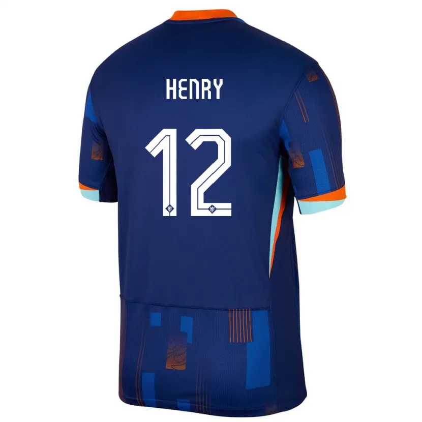 Danxen Barn Nederland Alvaro Henry #12 Blå Bortetrøye Drakt Trøye 24-26 Skjorter T-Skjorte