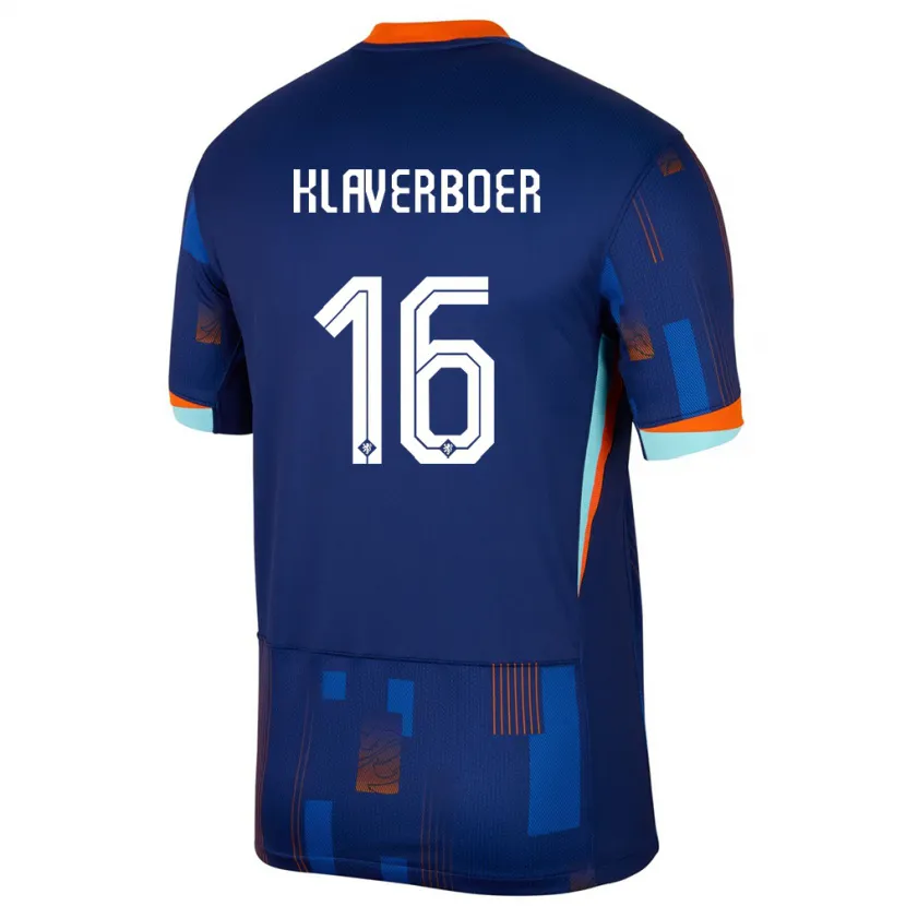 Danxen Barn Nederland Bernt Klaverboer #16 Blå Bortetrøye Drakt Trøye 24-26 Skjorter T-Skjorte