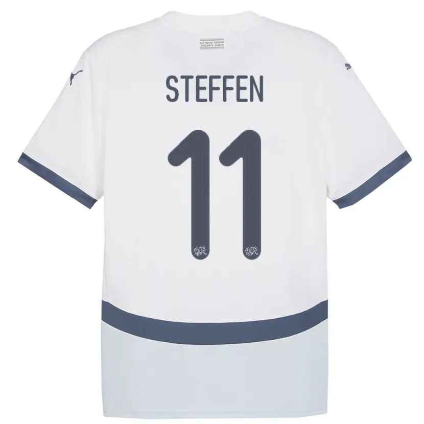Danxen Barn Sveits Renato Steffen #11 Hvit Bortetrøye Drakt Trøye 24-26 Skjorter T-Skjorte