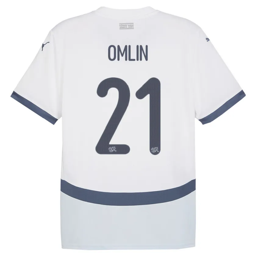 Danxen Barn Sveits Jonas Omlin #21 Hvit Bortetrøye Drakt Trøye 24-26 Skjorter T-Skjorte