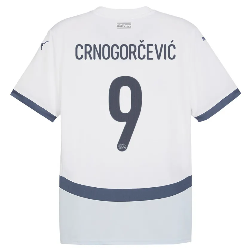 Danxen Barn Sveits Ana Maria Crnogorcevic #9 Hvit Bortetrøye Drakt Trøye 24-26 Skjorter T-Skjorte