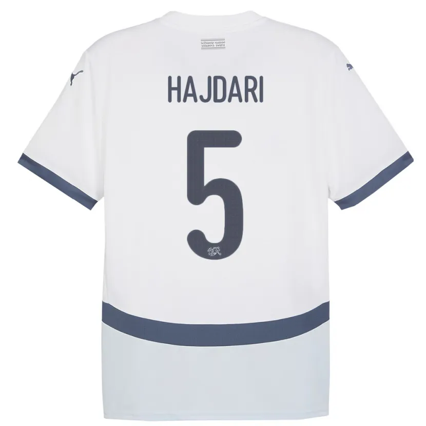Danxen Barn Sveits Albian Hajdari #5 Hvit Bortetrøye Drakt Trøye 24-26 Skjorter T-Skjorte