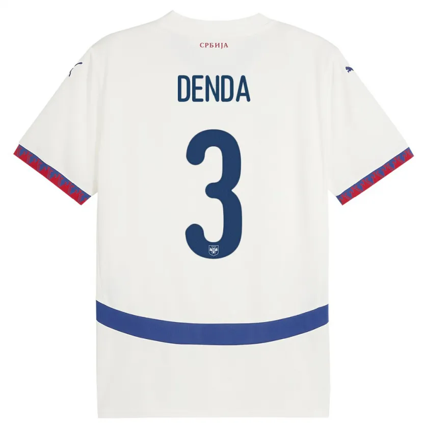 Danxen Barn Serbia Milica Denda #3 Hvit Bortetrøye Drakt Trøye 24-26 Skjorter T-Skjorte
