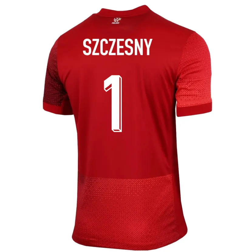 Danxen Barn Polen Wojciech Szczesny #1 Rød Bortetrøye Drakt Trøye 24-26 Skjorter T-Skjorte