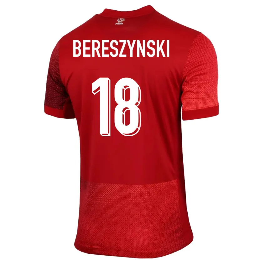 Danxen Barn Polen Bartosz Bereszynski #18 Rød Bortetrøye Drakt Trøye 24-26 Skjorter T-Skjorte
