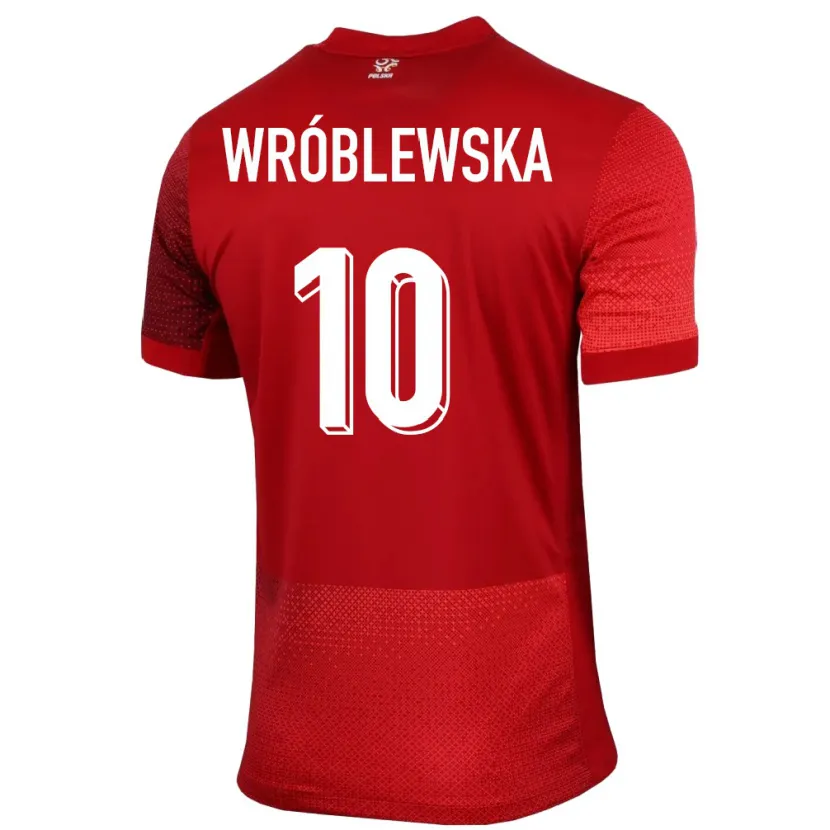 Danxen Barn Polen Joanna Wroblewska #10 Rød Bortetrøye Drakt Trøye 24-26 Skjorter T-Skjorte
