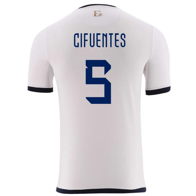 Danxen Barn Ecuador Jose Cifuentes #5 Hvit Bortetrøye Drakt Trøye 24-26 Skjorter T-Skjorte