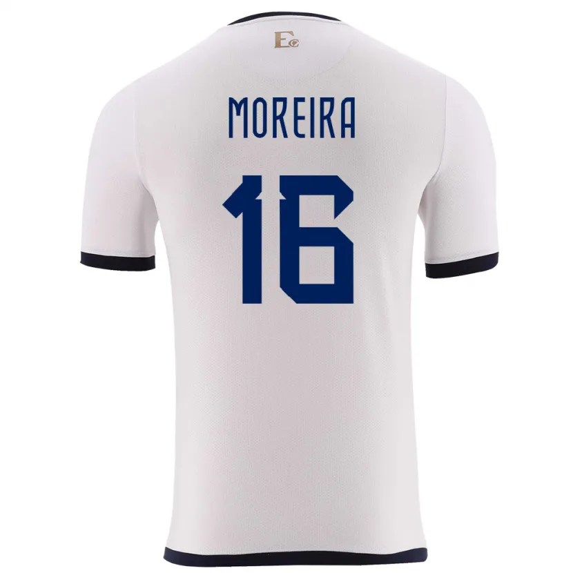 Danxen Barn Ecuador Ligia Moreira #16 Hvit Bortetrøye Drakt Trøye 24-26 Skjorter T-Skjorte