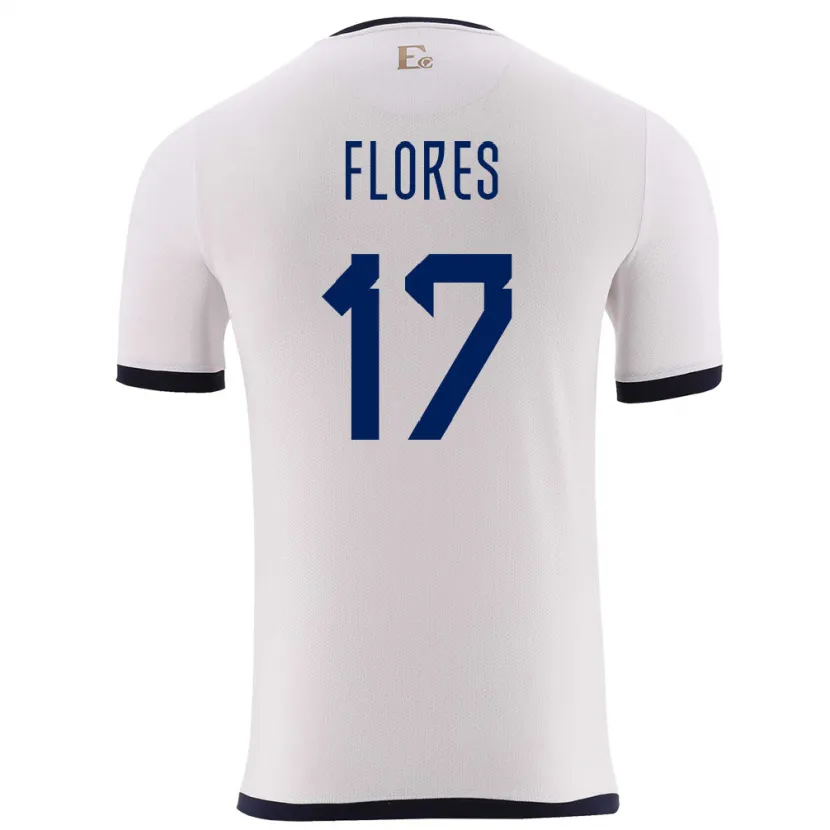 Danxen Barn Ecuador Karen Flores #17 Hvit Bortetrøye Drakt Trøye 24-26 Skjorter T-Skjorte