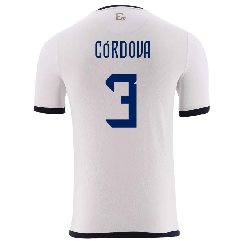 Danxen Barn Ecuador Luis Cordova #3 Hvit Bortetrøye Drakt Trøye 24-26 Skjorter T-Skjorte