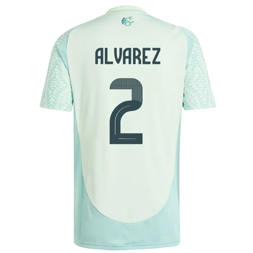 Danxen Barn Mexico Kevin Alvarez #2 Lin Grønn Bortetrøye Drakt Trøye 24-26 Skjorter T-Skjorte