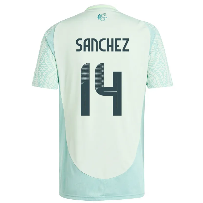 Danxen Barn Mexico Erick Sanchez #14 Lin Grønn Bortetrøye Drakt Trøye 24-26 Skjorter T-Skjorte