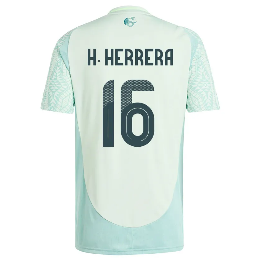 Danxen Barn Mexico Hector Herrera #16 Lin Grønn Bortetrøye Drakt Trøye 24-26 Skjorter T-Skjorte