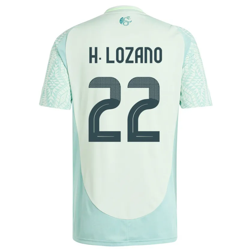 Danxen Barn Mexico Hirving Lozano #22 Lin Grønn Bortetrøye Drakt Trøye 24-26 Skjorter T-Skjorte