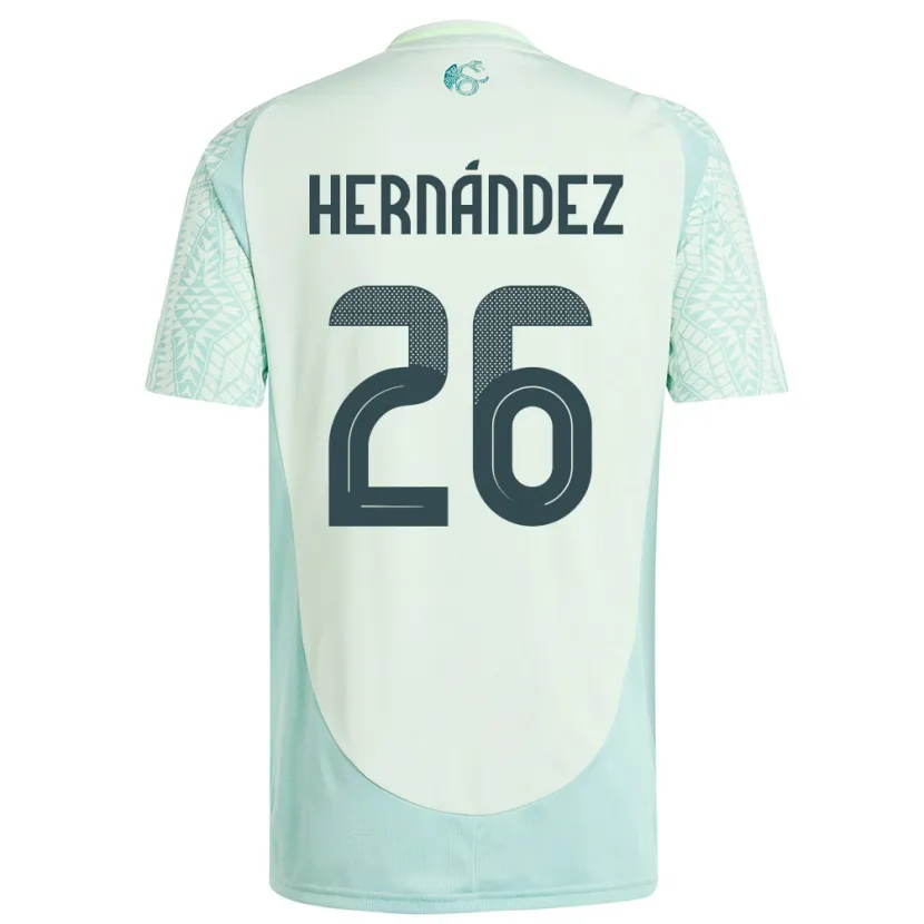 Danxen Barn Mexico Nicolette Hernandez #26 Lin Grønn Bortetrøye Drakt Trøye 24-26 Skjorter T-Skjorte