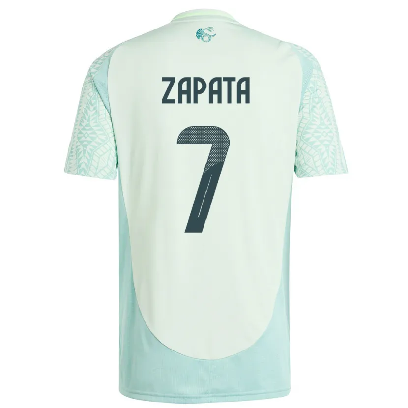 Danxen Barn Mexico Angel Zapata #7 Lin Grønn Bortetrøye Drakt Trøye 24-26 Skjorter T-Skjorte