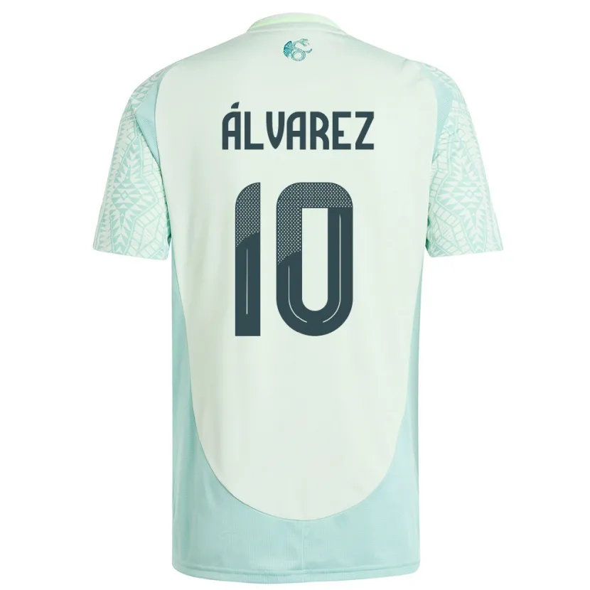 Danxen Barn Mexico Efrain Alvarez #10 Lin Grønn Bortetrøye Drakt Trøye 24-26 Skjorter T-Skjorte