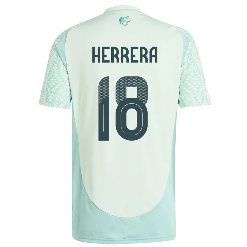 Danxen Barn Mexico Ozziel Herrera #18 Lin Grønn Bortetrøye Drakt Trøye 24-26 Skjorter T-Skjorte
