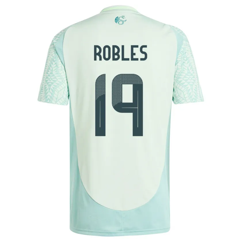 Danxen Barn Mexico Angel Robles #19 Lin Grønn Bortetrøye Drakt Trøye 24-26 Skjorter T-Skjorte