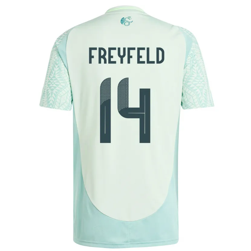 Danxen Barn Mexico Emiliano Freyfeld #14 Lin Grønn Bortetrøye Drakt Trøye 24-26 Skjorter T-Skjorte