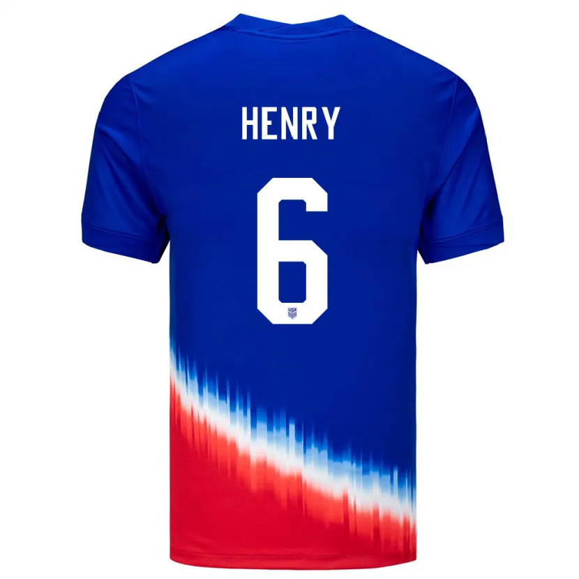 Danxen Barn Usa Kobi Henry #6 Blå Bortetrøye Drakt Trøye 24-26 Skjorter T-Skjorte