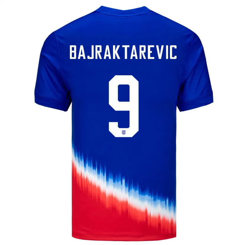 Danxen Barn Usa Esmir Bajraktarevic #9 Blå Bortetrøye Drakt Trøye 24-26 Skjorter T-Skjorte