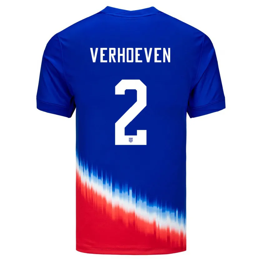Danxen Barn Usa Oscar Verhoeven #2 Blå Bortetrøye Drakt Trøye 24-26 Skjorter T-Skjorte