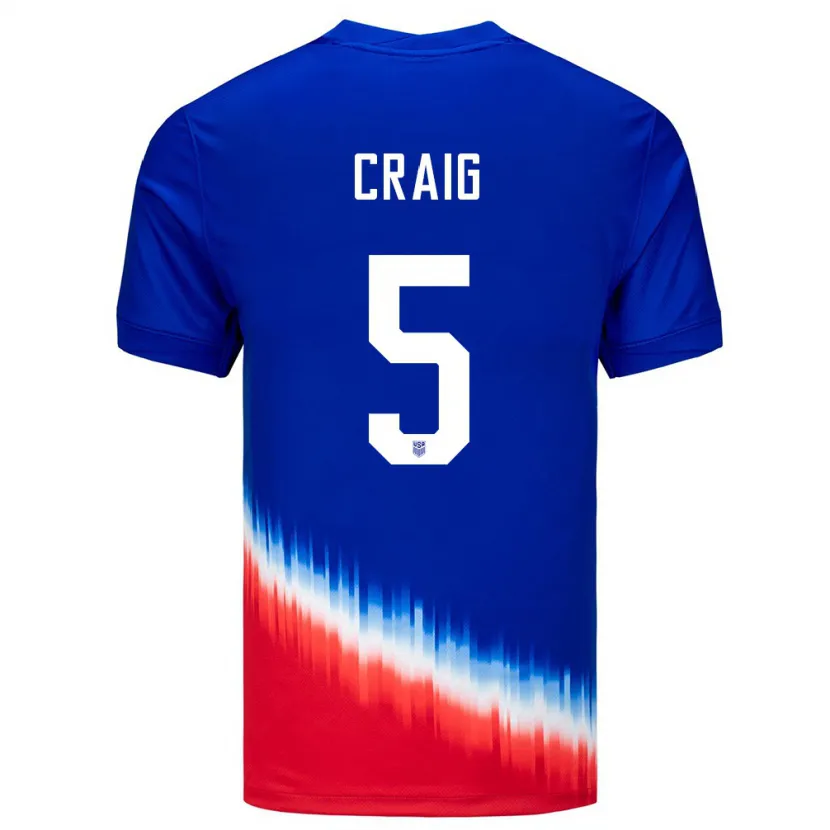 Danxen Barn Usa Brandan Craig #5 Blå Bortetrøye Drakt Trøye 24-26 Skjorter T-Skjorte