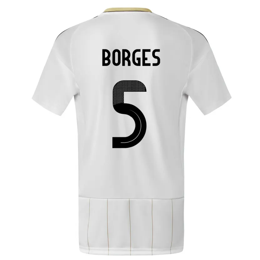 Danxen Barn Costa Rica Celso Borges #5 Hvit Bortetrøye Drakt Trøye 24-26 Skjorter T-Skjorte