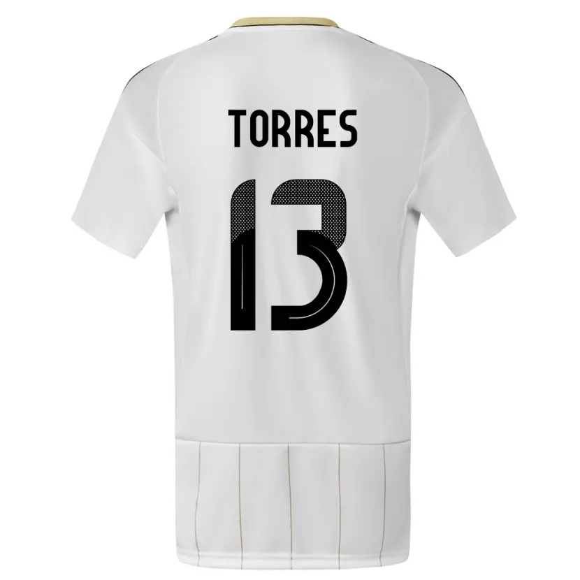 Danxen Barn Costa Rica Gerson Torres #13 Hvit Bortetrøye Drakt Trøye 24-26 Skjorter T-Skjorte