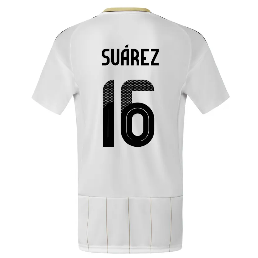 Danxen Barn Costa Rica Aaron Suarez #16 Hvit Bortetrøye Drakt Trøye 24-26 Skjorter T-Skjorte