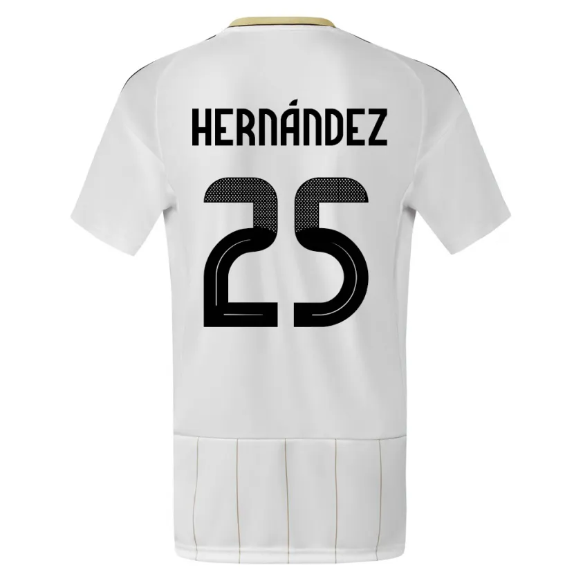 Danxen Barn Costa Rica Anthony Hernandez #25 Hvit Bortetrøye Drakt Trøye 24-26 Skjorter T-Skjorte