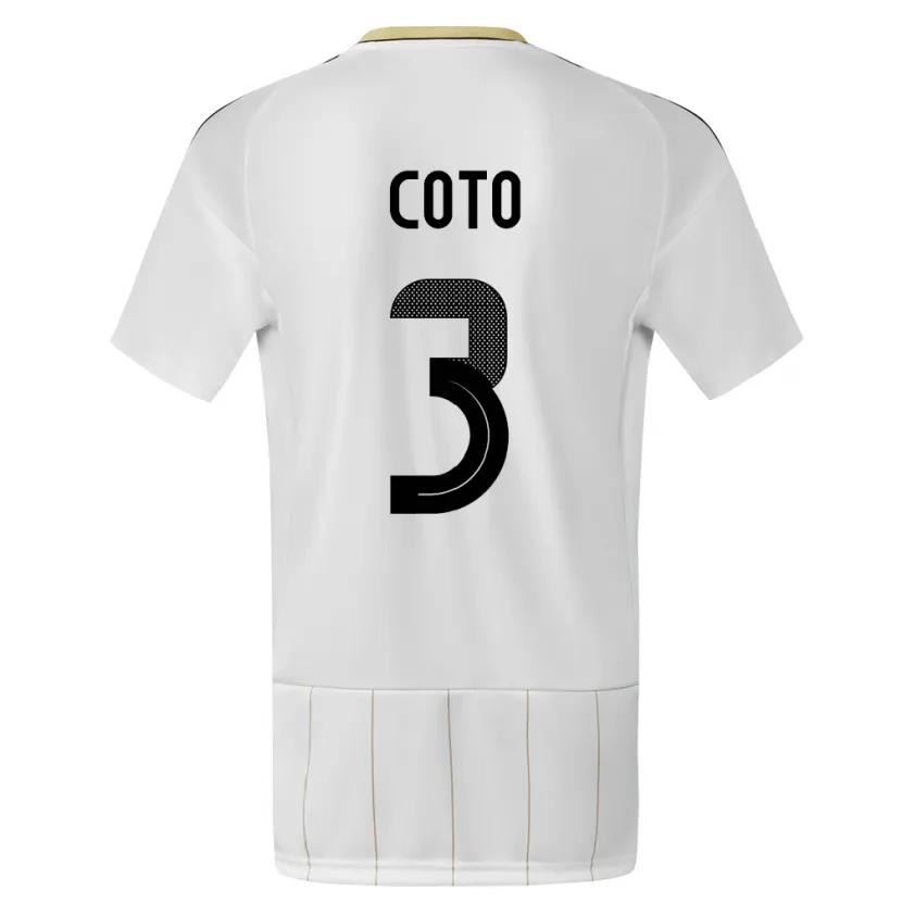 Danxen Barn Costa Rica Maria Coto #3 Hvit Bortetrøye Drakt Trøye 24-26 Skjorter T-Skjorte