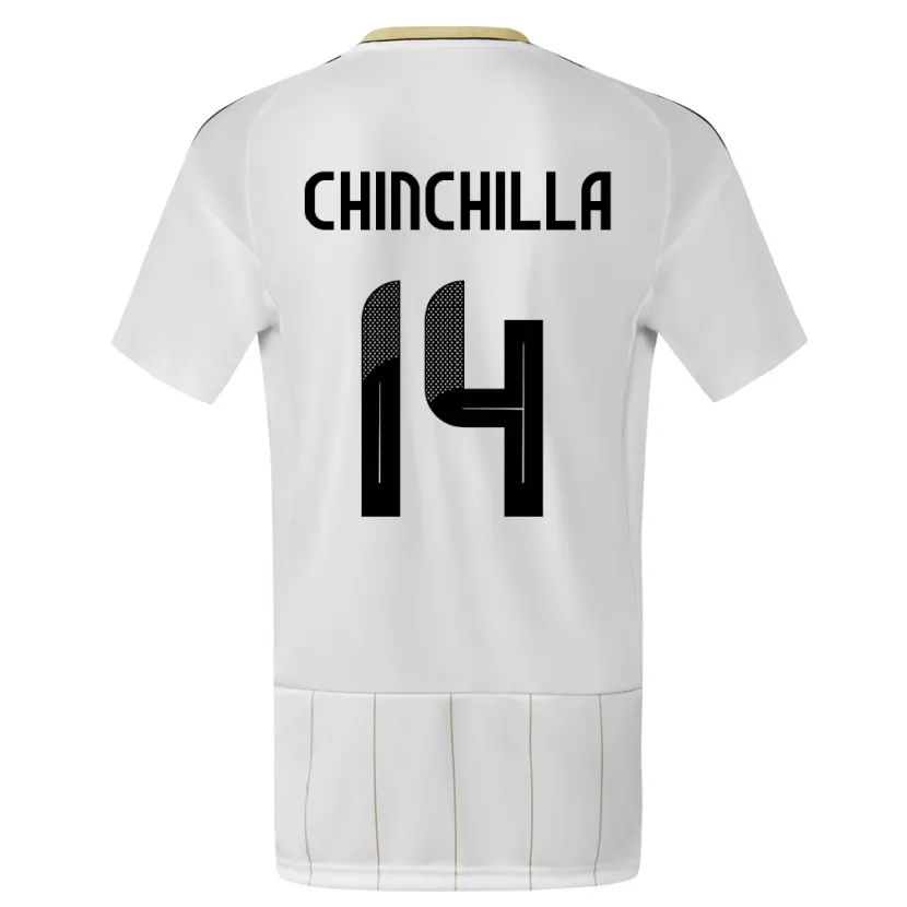 Danxen Barn Costa Rica Priscila Chinchilla #14 Hvit Bortetrøye Drakt Trøye 24-26 Skjorter T-Skjorte