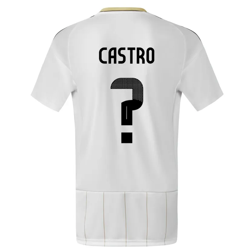 Danxen Barn Costa Rica Mathias Castro #0 Hvit Bortetrøye Drakt Trøye 24-26 Skjorter T-Skjorte