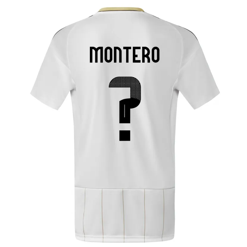 Danxen Barn Costa Rica Claudio Montero #0 Hvit Bortetrøye Drakt Trøye 24-26 Skjorter T-Skjorte