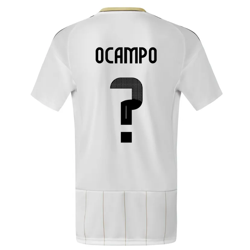 Danxen Barn Costa Rica Benjamin Ocampo #0 Hvit Bortetrøye Drakt Trøye 24-26 Skjorter T-Skjorte