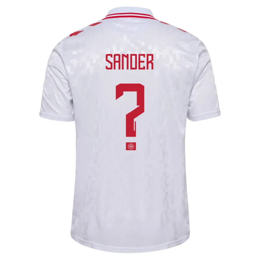 Danxen Barn Danmark Theo Sander #0 Hvit Bortetrøye Drakt Trøye 24-26 Skjorter T-Skjorte