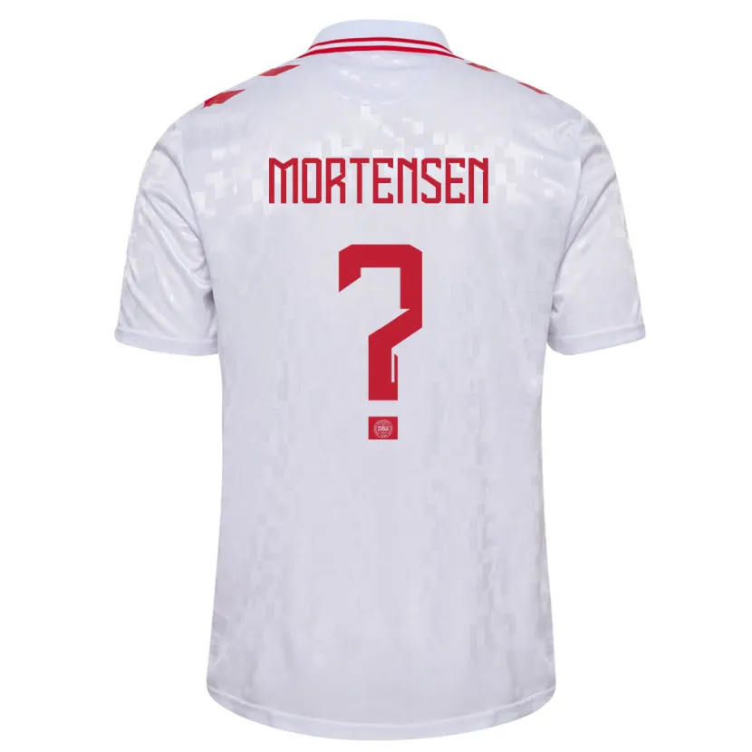 Danxen Barn Danmark Malthe Mortensen #0 Hvit Bortetrøye Drakt Trøye 24-26 Skjorter T-Skjorte