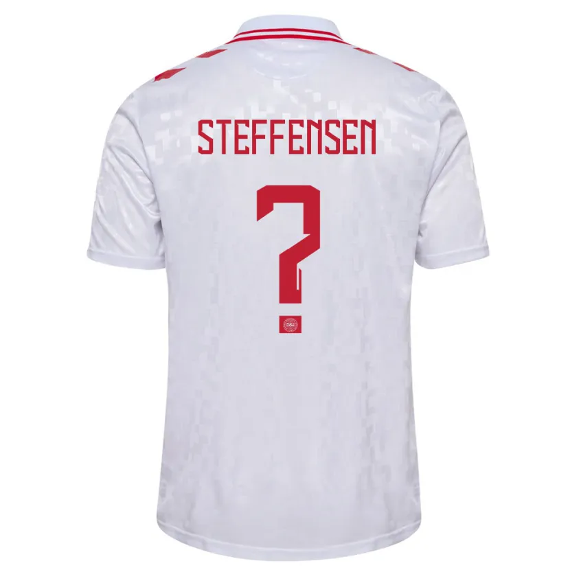 Danxen Barn Danmark Mark Steffensen #0 Hvit Bortetrøye Drakt Trøye 24-26 Skjorter T-Skjorte