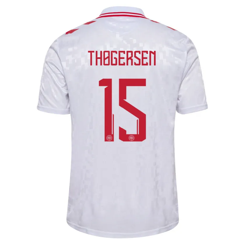 Danxen Barn Danmark Frederikke Thøgersen #15 Hvit Bortetrøye Drakt Trøye 24-26 Skjorter T-Skjorte
