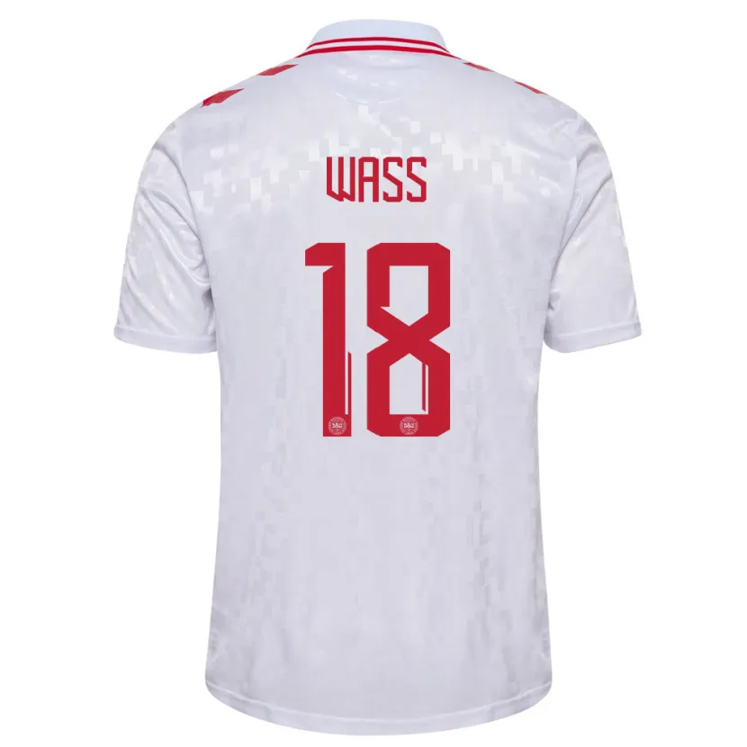 Danxen Barn Danmark Daniel Wass #18 Hvit Bortetrøye Drakt Trøye 24-26 Skjorter T-Skjorte