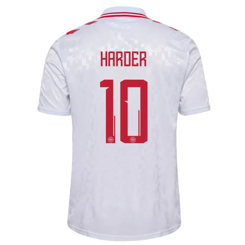 Danxen Barn Danmark Pernille Harder #10 Hvit Bortetrøye Drakt Trøye 24-26 Skjorter T-Skjorte