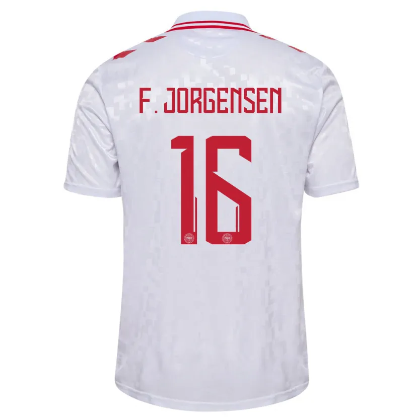 Danxen Barn Danmark Filip Jorgensen #16 Hvit Bortetrøye Drakt Trøye 24-26 Skjorter T-Skjorte