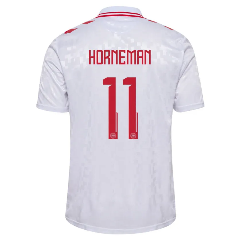 Danxen Barn Danmark Charly Horneman #11 Hvit Bortetrøye Drakt Trøye 24-26 Skjorter T-Skjorte
